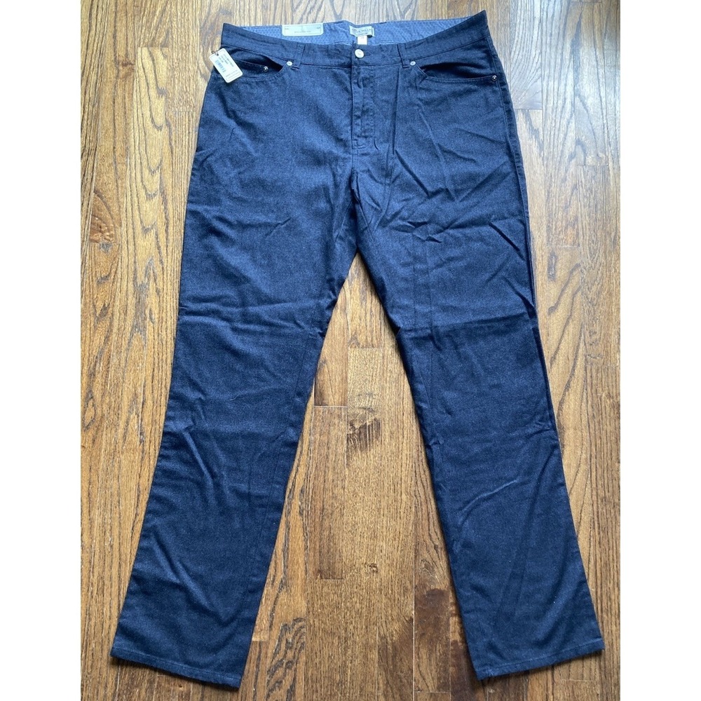 NWT Peter Millar Mountainside Flannel Pants Mens Size 38 Navy Blue 5 Pocket $145